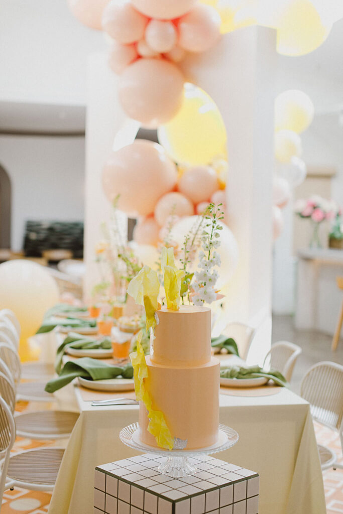 , Feminine and fun green and coral bridal shower