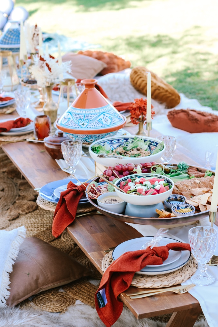 , Moroccan and mezze grazing feast picnic