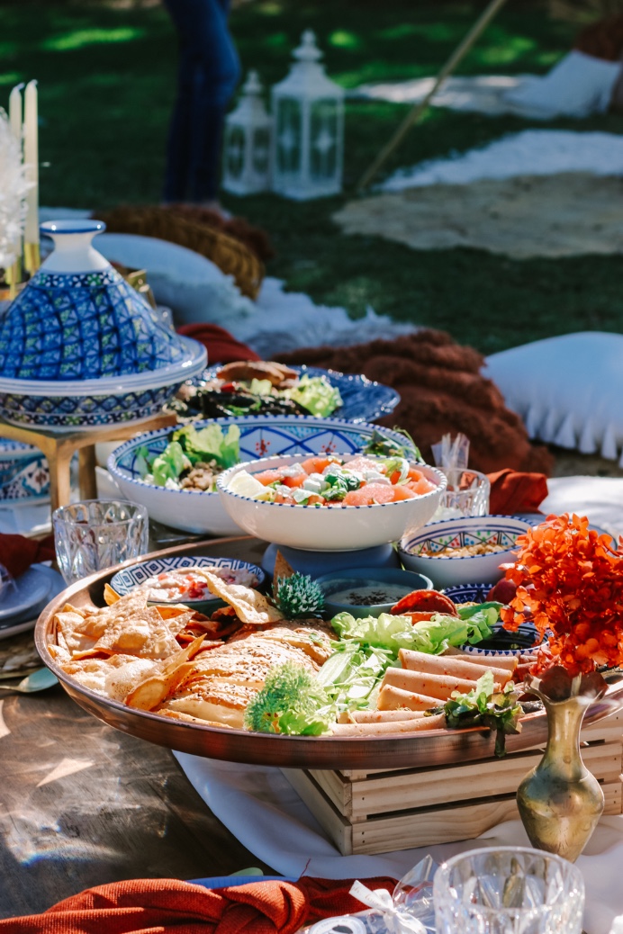 , Moroccan and mezze grazing feast picnic