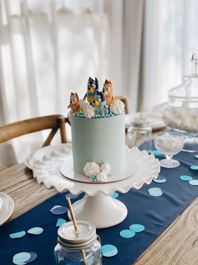 , Muted tones Bluey third birthday