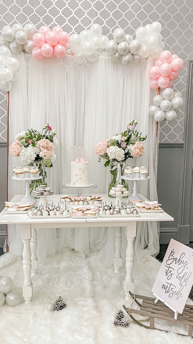 , Baby, It&#8217;s Cold Outside: A Pink and Silver Baby Shower